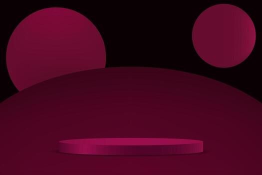 negro y rojo rosado antecedentes 3d con rosado podio espacio para de venta productos en el sitio web. resumen fondo de pantalla diseño con Copiar espacio a monitor tu productos ilustración. vector