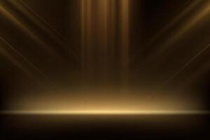 Empty dark gold studio background Space for selling products, backdrop, wallpaper, background, text. Empty Room Studio with table. illustration. vector