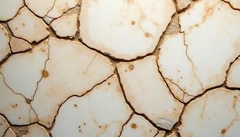 Cracked Tile Texture with White and Brown Patterns Close-up Shot photo