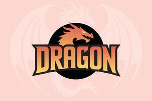 Fierce Dragon Logo with Fiery Typography vector