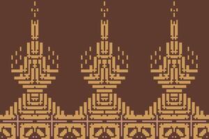 Sari Border Geometric Pattern Backgroundfolk Embroidery, Aztec Geometric Ornament Print. Design for Carpet, Wallpaper, Clothing, Wrapping, Fabric vector