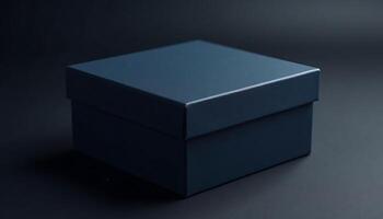 Gift Box in Dark Blue Square Container for Storage photo