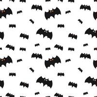 Cute Bat Seamless Halloween Pattern dracula Vampire ghost cartoon illustration gift wrap white design vector