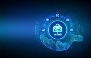 CMS technology hand graphic vector
