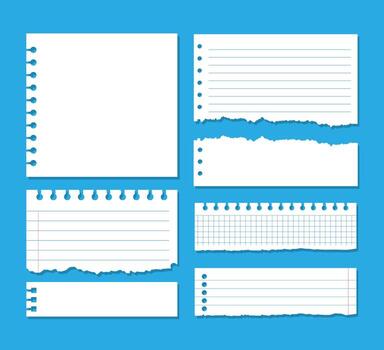 Realistic blank paper sheets on different size and shape vector
