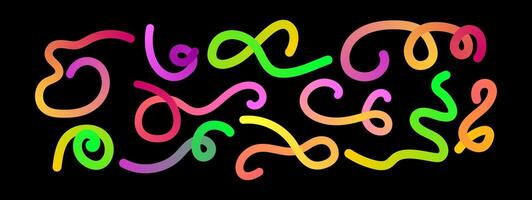 Colorful line on black background vector