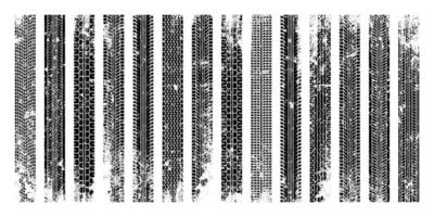 Tracks, wheel braking marks. Truck, car or motorcycle tread pattern silhouettes. Auto race, motorsport, speed racing design element. illustration vector
