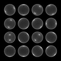 Shape sphere. Perspective mesh, 3d grid. Low poly geometric elements. Retro futuristic design elements, y2k, vaporwave and synthwave style. illustration vector