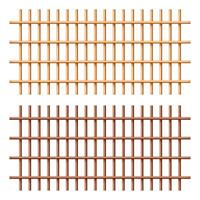 Wooden lattice, rural picket fence. Farm or village house boundary, garden enclosing planks. Detailed wooden jail cage. Criminal background mockup. Creative illustration vector