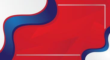 Abstract blue white waves on red background design vector
