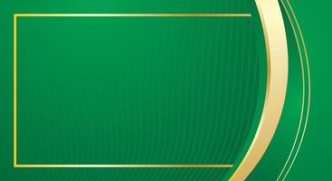 Modern green gold abstract curved background for certificate vector