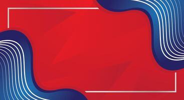 Abstract blue modern waves on red background for certificate vector