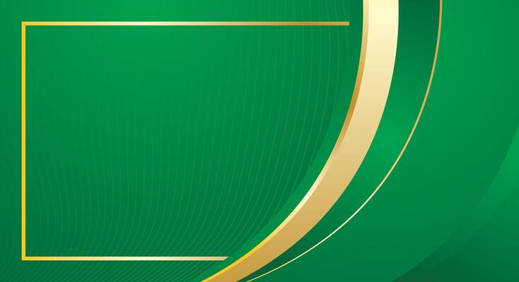 Modern green gold abstract curved background for for certificate and presentation design