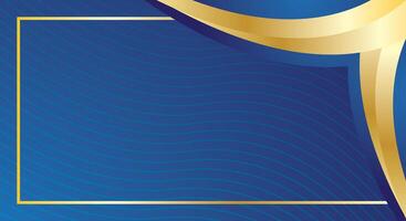 Abstract golden lines curved wavy luxury on modern blue certificate background vector
