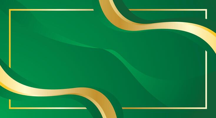 Green gold abstract wave background for certificate design