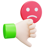 3D Icon Thumb Down Red Face png