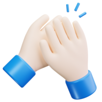 3D Icon Clapping Hands Approval Gesture png