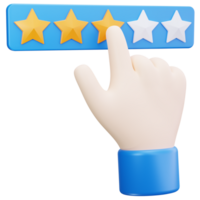 3D Icon Rating with Three Stars png