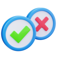 3D Icon Check and Cross Symbol png