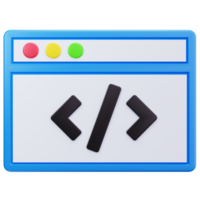 3D Icon Browser Code Brackets Panel png