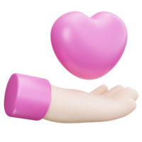 3D Icon Hand With Heart png