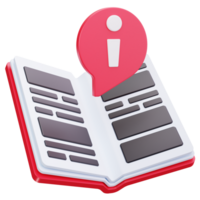 3D Icon Book Reading Information png