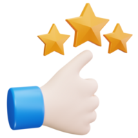 3D Icon Three Star Thumbs Up png