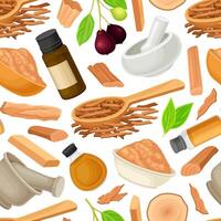 Natural ingredients and essential oils background vector