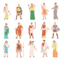 Colorful illustration of ancient Roman characters vector
