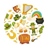 St. Patrick's Day festive icons collection vector