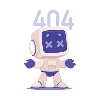 robot personaje error como inteligente androide asistente máquina ilustración vector