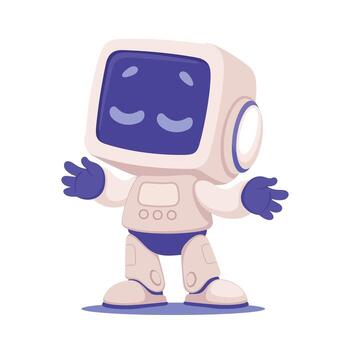 robot personaje como inteligente androide asistente máquina ilustración vector