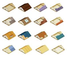 Variety of roofing designs and styles vector