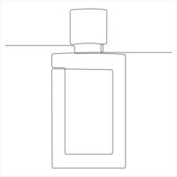 Continuous One Line Drawing of Perfume Bottle Minimalist Beauty Product Illustration vector