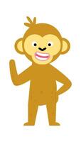 Funny wild animal flat icon Cute monkey vector