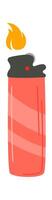 Lighter flat icon Flame on steel incendiary device vector