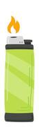 Lighter flat icon Flame on steel incendiary device Flat Illustration vector
