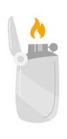 Lighter flat icon Flame on steel incendiary device Flat Illustration Hand Drawn Icon vector