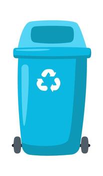 Garbage can flat Recycling and trash utilization vector