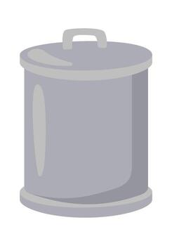 Steel garbage can flat Recycling and trash utilization vector