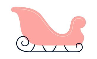 Santa Claus sleigh flat icon Christmas in warm country vector