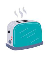 Steel toaster for toast making flat icon Kitchen utensil vector