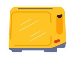 Yellow steel toaster flat icon Food preparation vector
