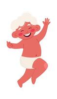 Happy baby flat Cute cupid vector