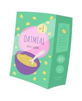 Oatmeal grains flat icon Baby food Balanced nutrition vector