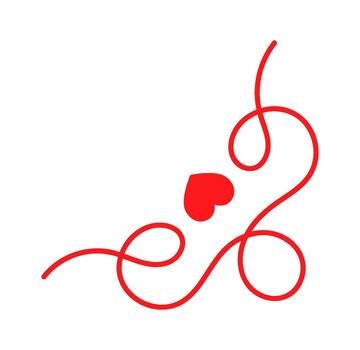 Frame with curls and heart design flat icon Illustration vector