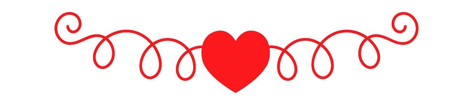 Frame with curls and heart design flat icon Flat Illustration Icon vector