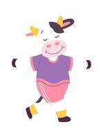 Funny goat in uniform flat icon Football player vector