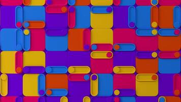 colorida abstrato 3d geométrico padronizar com deslizante elementos. em loop animação. 3d Renderização video
