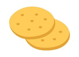 Tasty cookies flat icon Sweet snack for lunch vector
